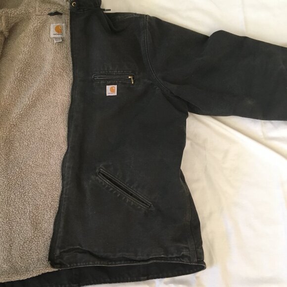 Carhartt Sherpa Lined Hooded Coat Loose Fit Black WJ141BLK Women's XXL - Picture 7 of 16